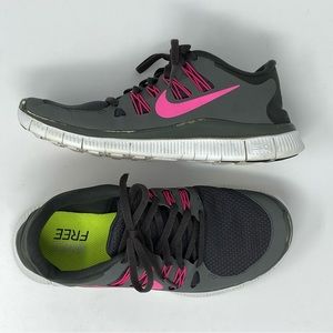 Nike Free 5.0 Grey/Pink Lightweight Running Shoe, 9.5